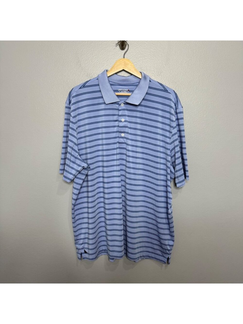 UNTUCKIT short sleeve cronos double stripe polo shirt size XXL
